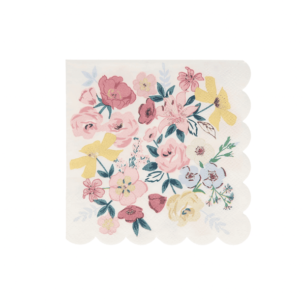 Meri Meri English Garden Serviette mit floralem Muster, Nahaufnahme