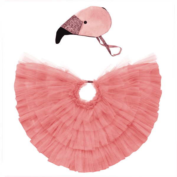 Meri Meri Flamingo Kostüm für Kinder, Frontansicht