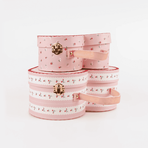 Meri Meri Koffer-Set Heart Vintage Rose, zwei Grössen