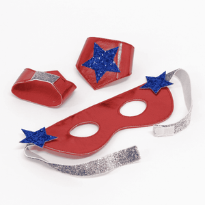 Blaue Superhelden-Maske von Meri Meri für Kinder