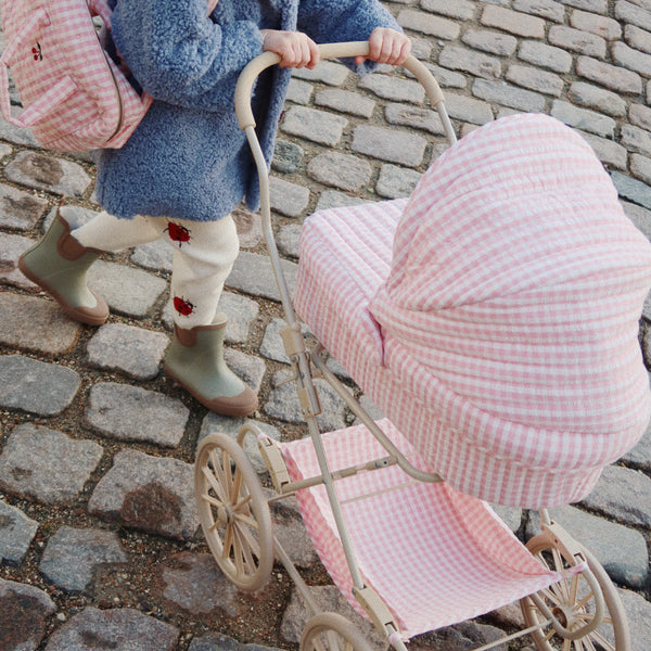 Doll's Pram (Pram) Powder Pink Check