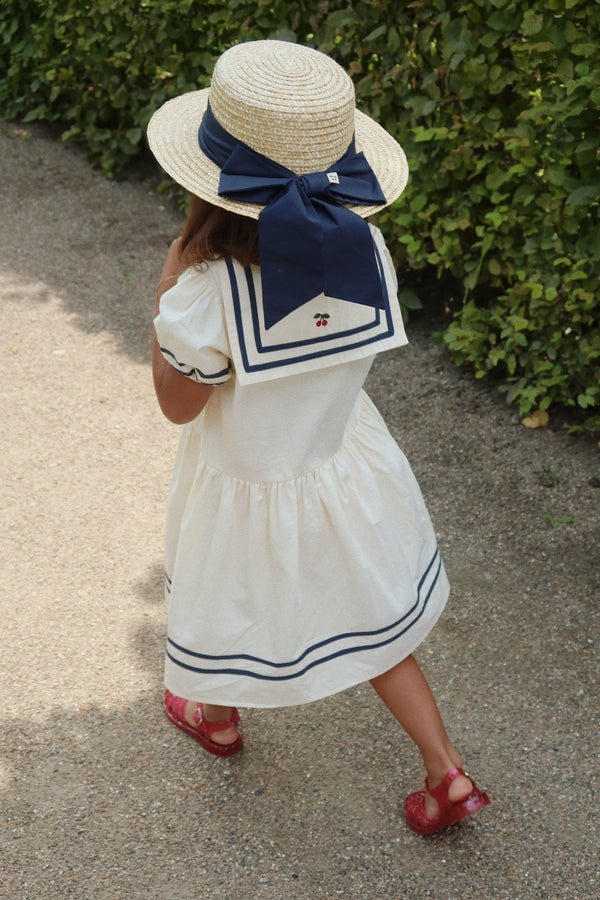 Allie Straw Hat Navy Blazer