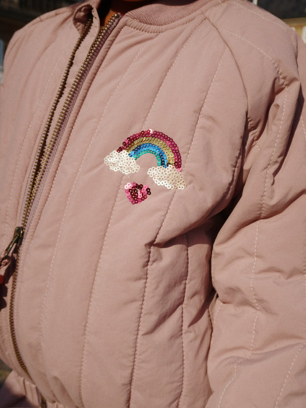 Juno Pailetten-Bomberjacke Twilight Mauve