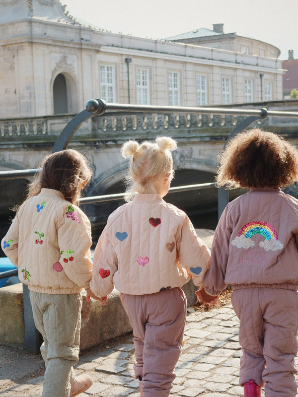 Juno Pailetten-Bomberjacke Twilight Mauve