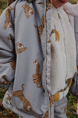 Rüschen-Winterjacke Mismou Tiger Oak – abnehmbare Kapuze