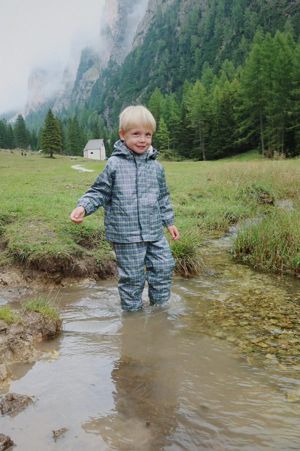 Ensemble de pluie à volants Palme Laurel Blue Check