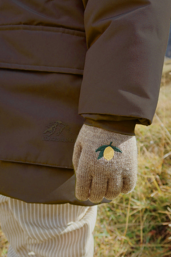 Lot de 2 gants Filla à rayures citron