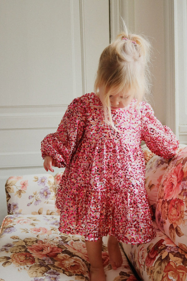 Robe à paillettes violettes Sangria pétillante