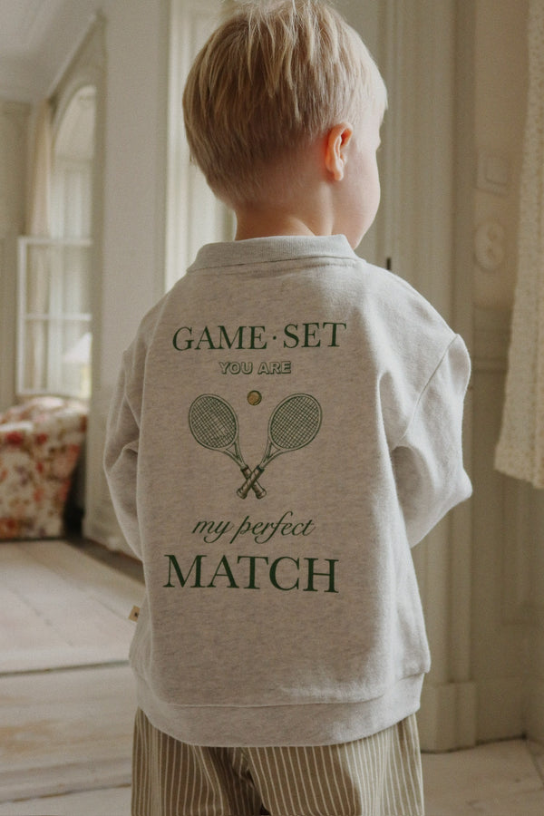 Spotty Langarm-Poloshirt Off White Melange