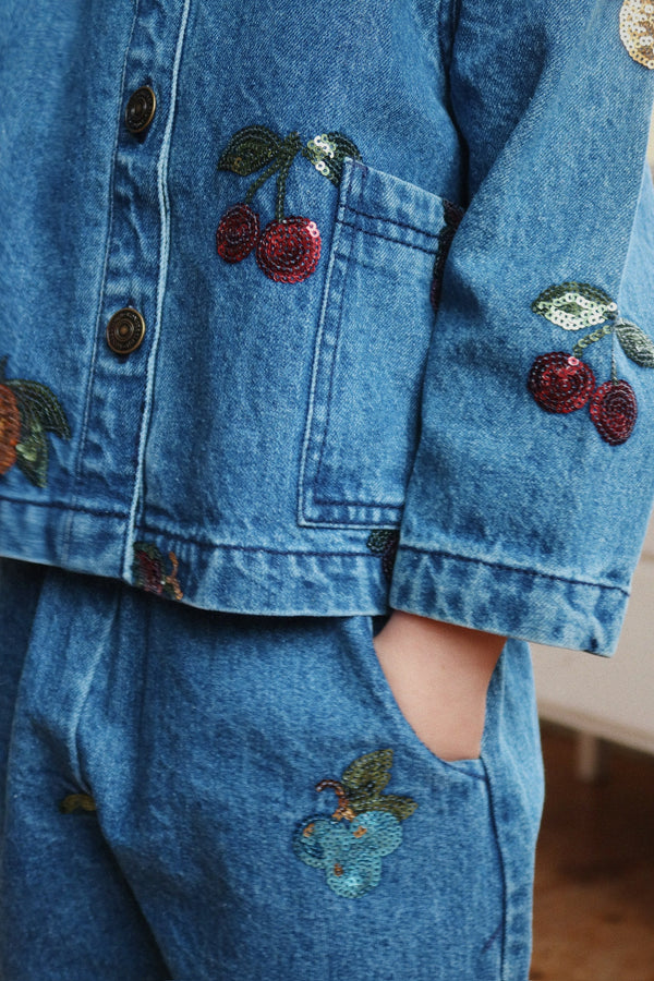 Magot Pailetten-Jeansshirt Vitamins