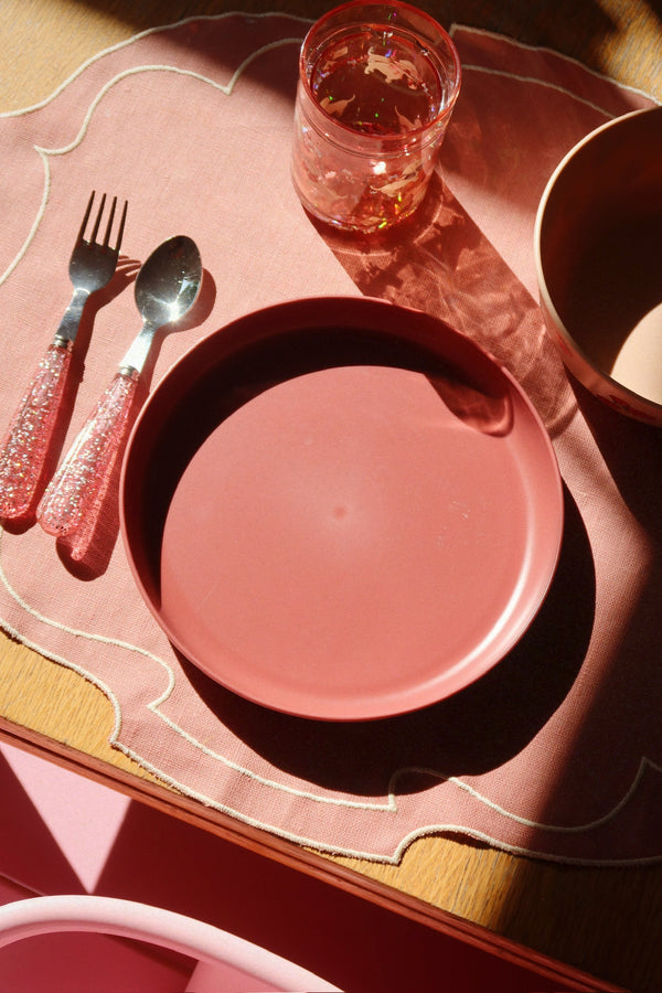 Lot de 2 gobelets à paillettes avec lettre Woof et rose