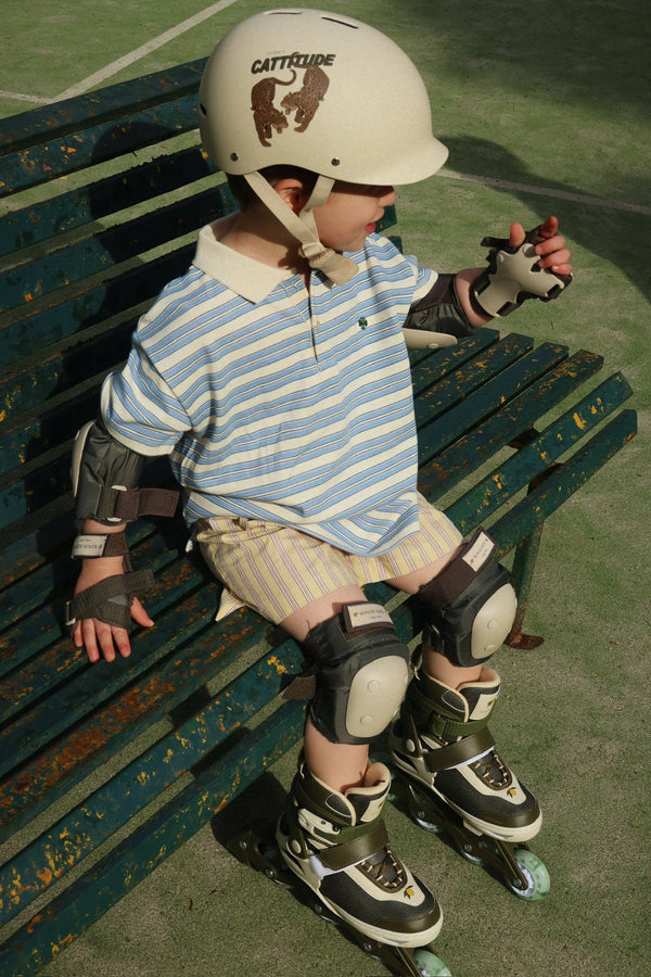 Polo à pois rayé Ciel