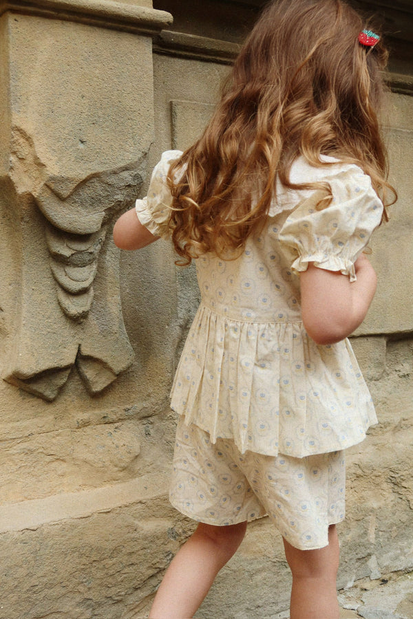 Coeur Collar Bluse Ciel Mirage