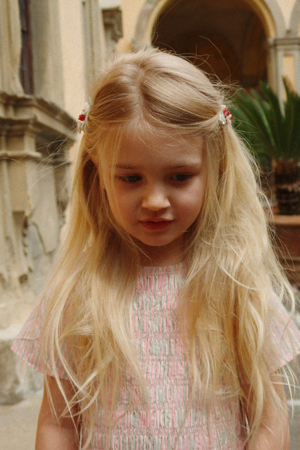 Robe Luli à rayures roses