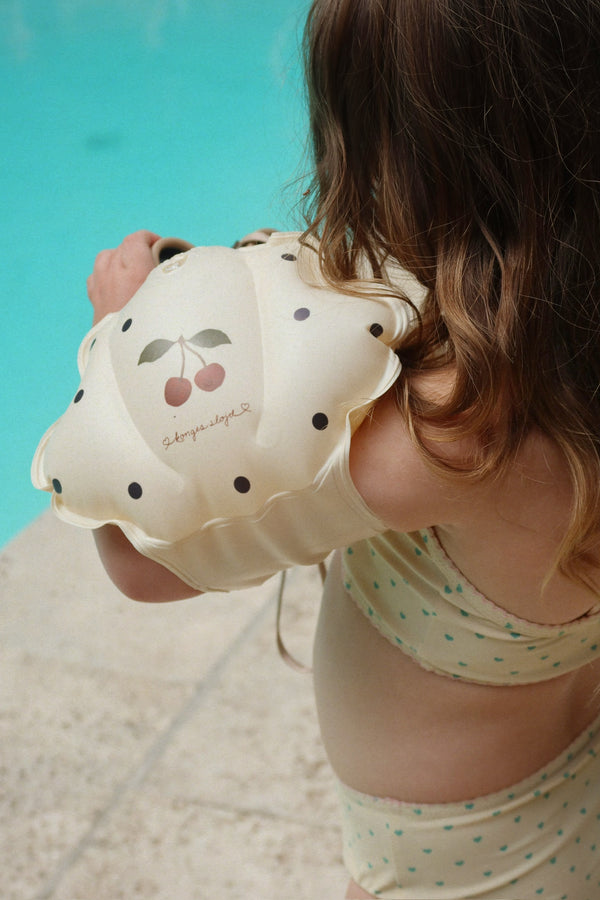 Brassards coquillage à pois marine