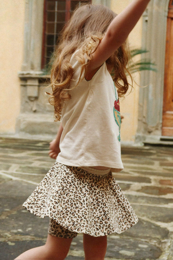 Famo Buttercream puff-sleeved T-shirt