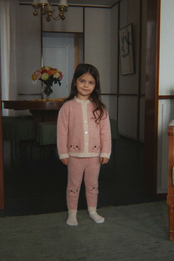 Konges Sløjd Strickhose Kitty Silver Pink – Rückansicht
