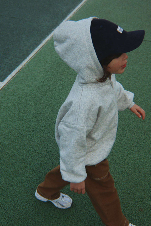 Sweat à capuche zippé Lou gris chiné