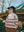 Konges Sløjd Half-Zip Sweatshirt Loupy Tangerine Stripe – seitliche Ansicht
