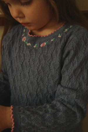 Konges Sløjd Strickpullover Rosier Ashley Blue – Rückansicht