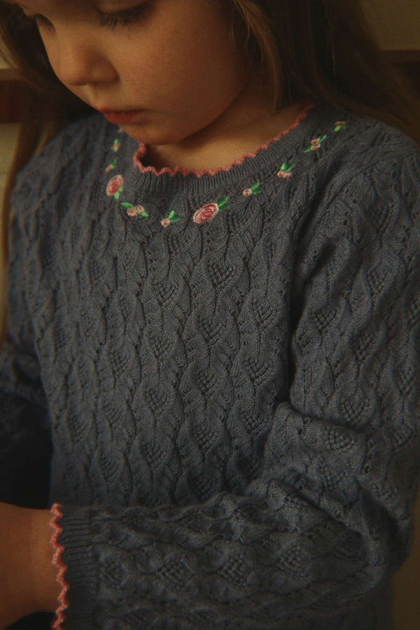 Konges Sløjd Strickpullover Rosier Ashley Blue – Rückansicht