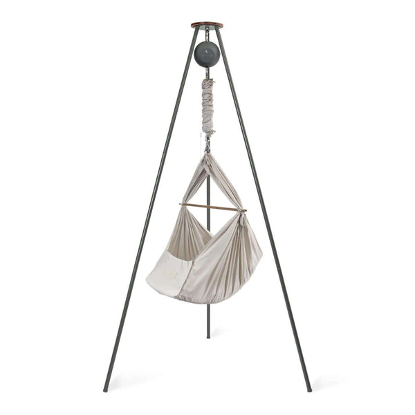 Moonboon Federwiegen-Set zum Mieten mit Connect-Motor, Wiege und Holzgestell