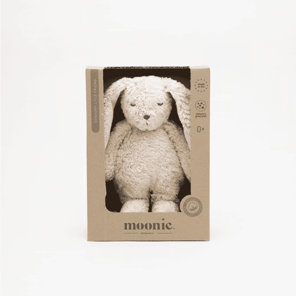 Moonie Sensory Kleiner Hase Sand – Kuscheltier für den ersten Lebenstag