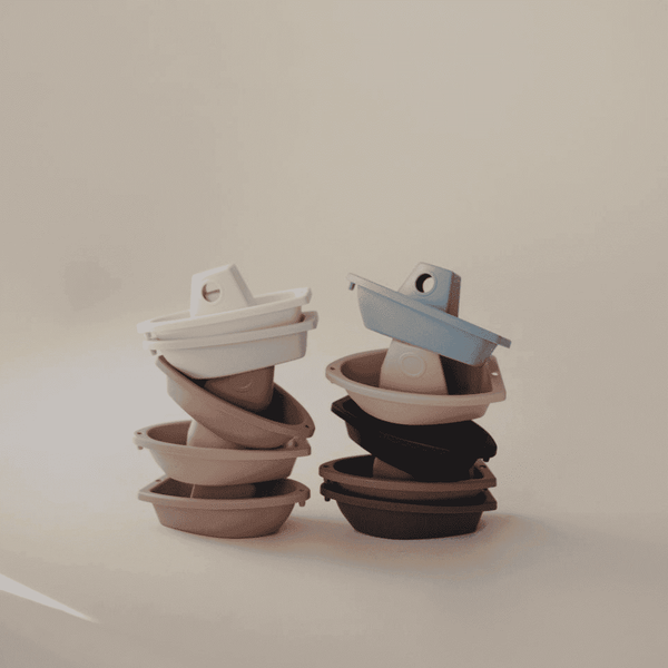 Mushie Badeboote Ocean aus PP-Kunststoff in der Badewanne