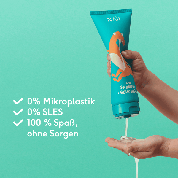 Naïf Duschschaum Kinder 150 ml – ohne SLES, Sulfate und Mikroplastik