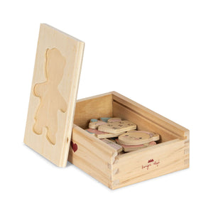 Konges Sløjd Teddy Puzzle Dusty Pink mit Aufbewahrungsbox