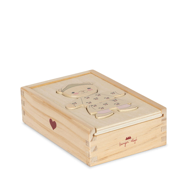 Holzpuzzle Teddy Dress Up Dusty Pink