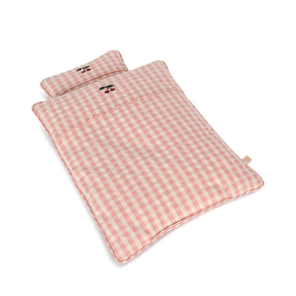 Doll Bedding Powder Pink Check