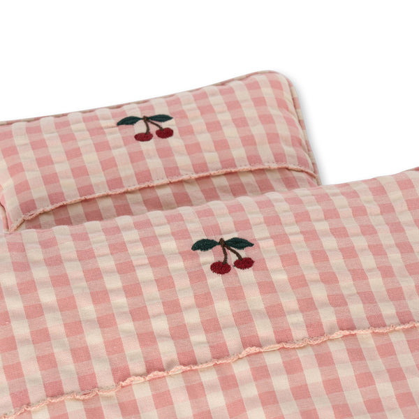 Doll Bedding Powder Pink Check