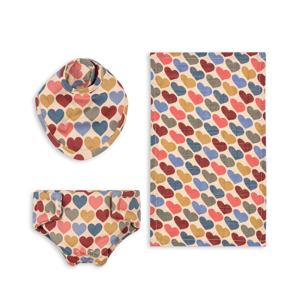 Puppen Nursery Set Coeur Bisous