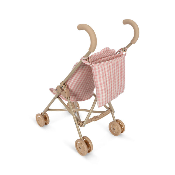 Dolls Pram Powder Pink Check