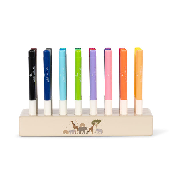 Felt-tip pens in FSC wooden block Safari