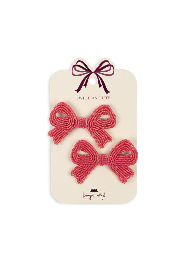 2-Pack Pearly Bow Haarspangen Bubblegum