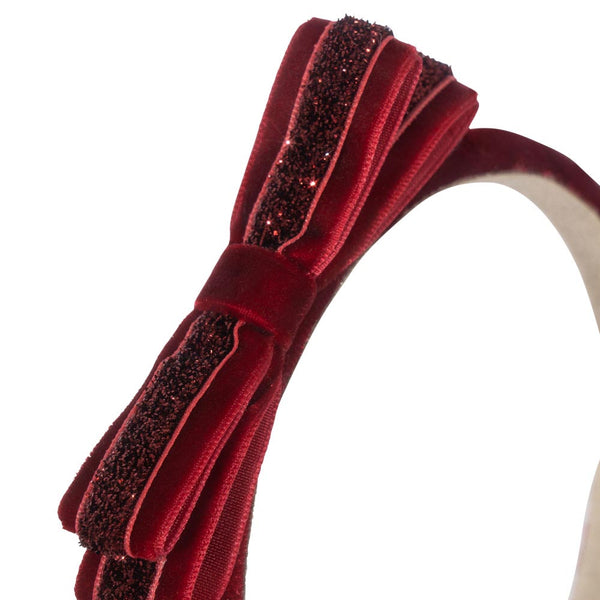 Velvet Bow Haarreif Red