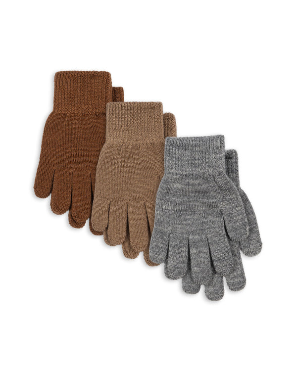 Gants Filla Gris chiné / Beige / Marron