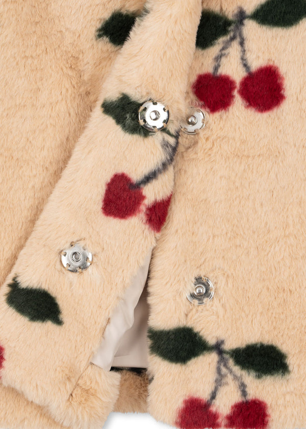 Fuzzie Mantel Ma Grande Cerise