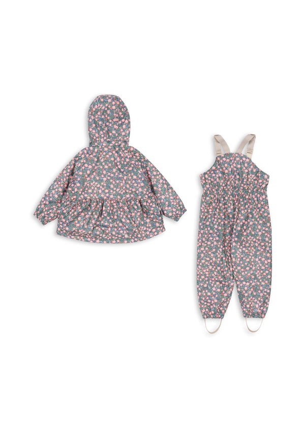 Palme Rüschen-Regenset Kyoto für Kinder: wasserdicht, warm und bequem, ideal für Regenabenteuer.