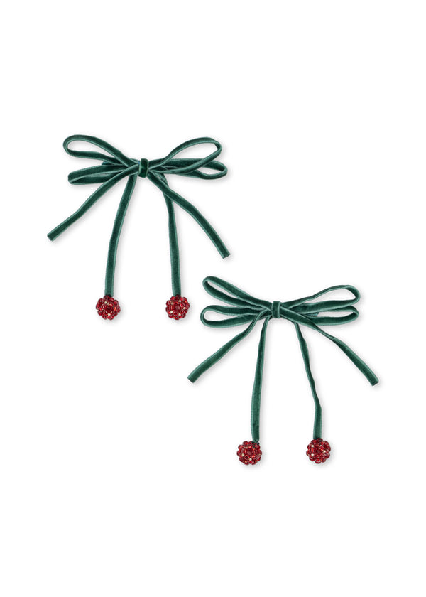 2-Pack Cherry Bow Haarspangen
