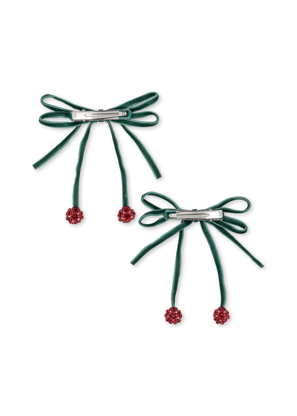 2-Pack Cherry Bow Haarspangen