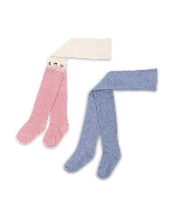 2-Pack Cherry Strumpfhosen Purple / Pink Dolphine