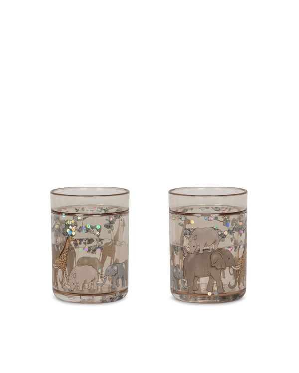 2-Pack Glitzer-Trinkbecher Safari