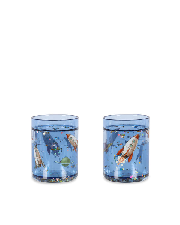 2-Pack Glitzer-Trinkbecher Outerspace