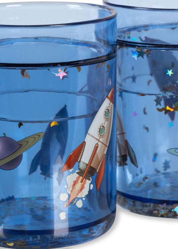 2-Pack Glitzer-Trinkbecher Outerspace