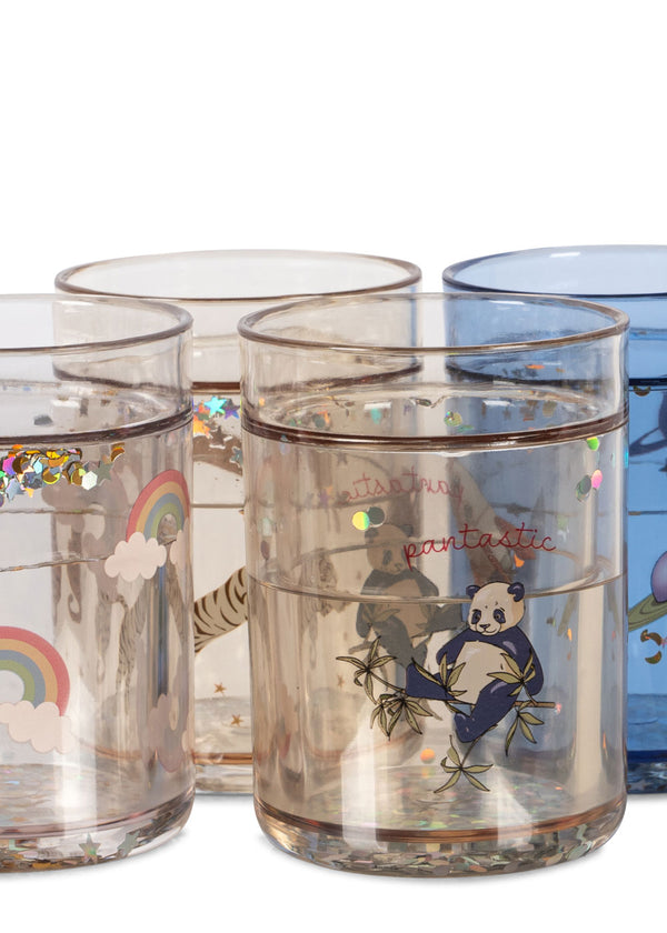 4-Pack Glitzer-Trinkbecher Multi