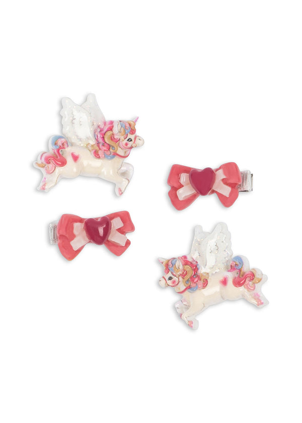 4-Pack Unicorn Haarspangen