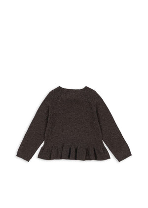 Rippbündchen am Ärmel des Konges Sløjd Cathy Strickpullovers Brown Melange